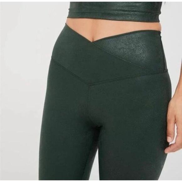 Aerie Hugger Crossover High Waisted Crackle Legging in Sycamore Green Size S - Picture 1 of 9